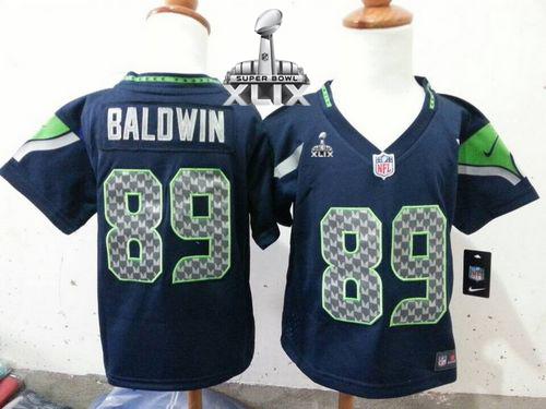 Toddler Nike Seahawks #89 Doug Baldwin Steel Blue Team Color Super Bowl XLIX Stitched NFL Elite Jersey