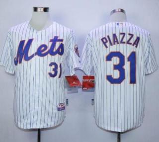 New York Mets #31 Mike Piazza White(Blue Strip) Home Cool Base Stitched MLB Jersey New York Mets #31 Mike Piazza White(Blue Strip) Home Cool Base Stitched MLB Jersey