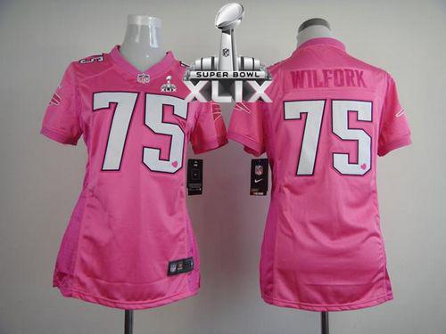 Women's Nike Patriots #75 Vince Wilfork Pink Super Bowl XLIX Be Luv'd Stitched NFL New Elite Jersey