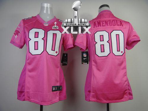 Women's Nike Patriots #80 Danny Amendola New Pink Super Bowl XLIX Be Luv'd Stitched NFL Elite Jersey