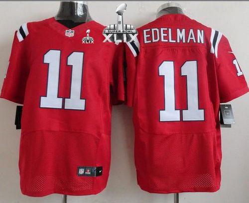 Nike Patriots #11 Julian Edelman Red Alternate Super Bowl XLIX Men's Stitched NFL Elite Jersey