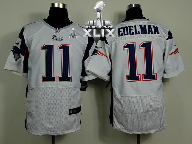 Nike Patriots #11 Julian Edelman White Super Bowl XLIX Men's Stitched NFL Elite Jersey