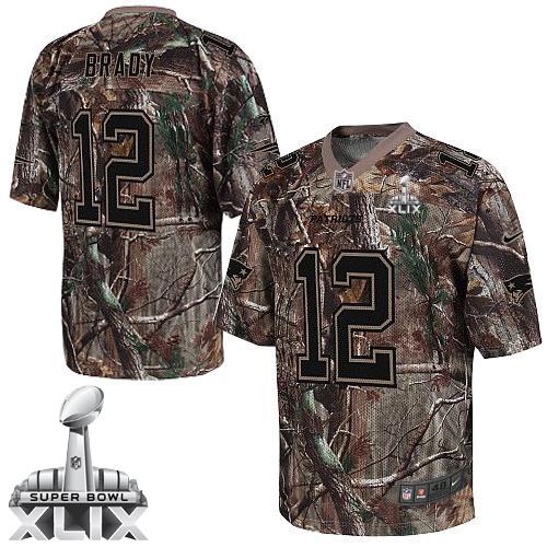 Nike Patriots #12 Tom Brady Camo Super Bowl XLIX Men's Stitched NFL Realtree Elite Jersey