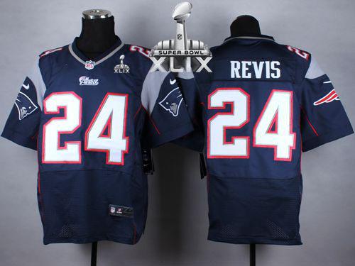 Nike Patriots #24 Darrelle Revis Navy Blue Team Color Super Bowl XLIX Men's Stitched NFL Elite Jersey