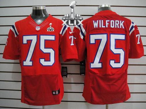 Nike Patriots #75 Vince Wilfork Red Alternate Super Bowl XLIX Men's Stitched NFL Elite Jersey