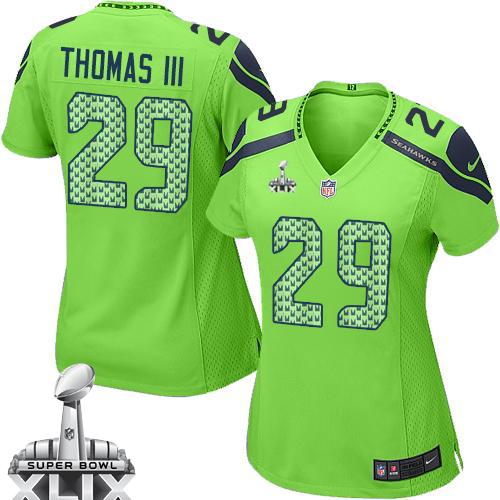 Women's Nike Seahawks #29 Earl Thomas III Green Alternate Super Bowl XLIX Stitched NFL Elite Jersey