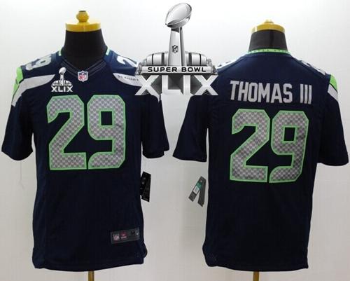 Nike Seahawks #29 Earl Thomas III Steel Blue Team Color Super Bowl XLIX Men's Stitched NFL New Limited Jersey
