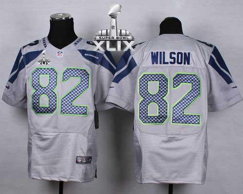 Nike Seahawks #82 Luke Willson Grey Alternate Super Bowl XLIX Men's Stitched NFL Elite Jersey