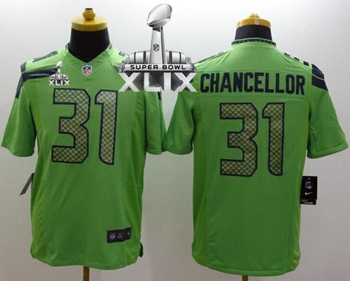 Nike Seahawks #31 Kam Chancellor Green Alternate Super Bowl XLIX Men's Stitched NFL Limited Jersey