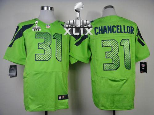Nike Seahawks #31 Kam Chancellor Green Alternate Super Bowl XLIX Men's Stitched NFL Elite Jersey