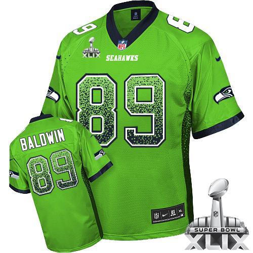 Nike Seahawks #89 Doug Baldwin Green Super Bowl XLIX Men's Stitched NFL Elite Drift Fashion Jersey
