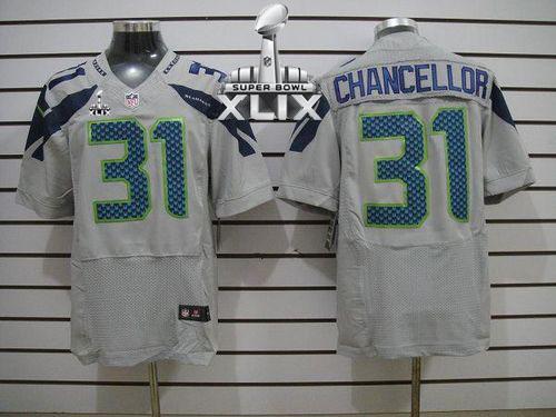 Nike Seahawks #31 Kam Chancellor Grey Alternate Super Bowl XLIX Men's Stitched NFL Elite Jersey