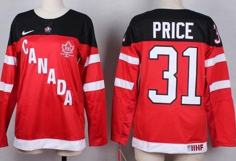 Women's Olympic CA. #31 Carey Price Red 100th Anniversary Stitched NHL Jersey
