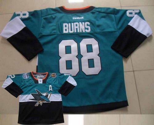 San Jose Sharks #88 Brent Burns Teal Black 2015 Stadium Series Stitched NHL Jersey