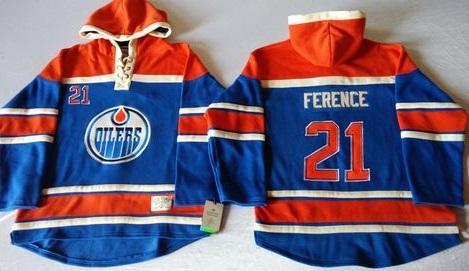 Edmonton Oilers #21 Andrew Ference Light Blue Sawyer Hooded Sweatshirt Stitched NHL Jersey