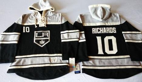 Los Angeles Kings #10 Mike Richards Black Sawyer Hooded Sweatshirt Stitched NHL Jersey