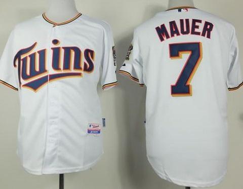 Minnesota Twins #7 Joe Mauer White Home Cool Base Stitched Baseball Jersey Minnesota Twins #7 Joe Mauer White Home Cool Base Stitched Baseball Jersey