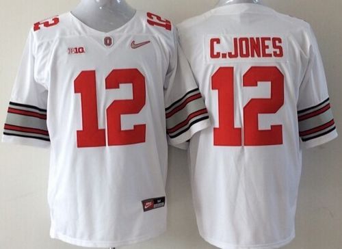 Ohio State Buckeyes #12 Cardale Jones White Diamond Quest Stitched NCAA Jersey