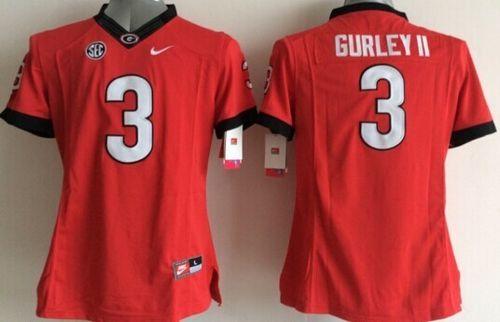 Women's Georgia Bulldogs #3 Todd Gurley II Red Stitched NCAA Jersey