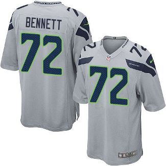 Youth Nike Seattle Seahawks #72 Michael Bennett Grey Alternate Stitched NFL Elite Jersey
