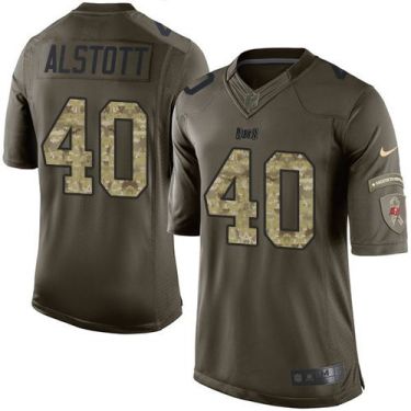 Youth Nike Tampa Bay Buccaneers #40 Mike Alstott Green Stitched NFL Limited Salute To Service Jersey