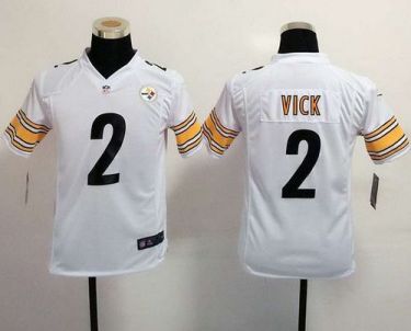 Youth Nike Pittsburgh Steelers #2 Michael Vick White Stitched NFL Elite Jersey