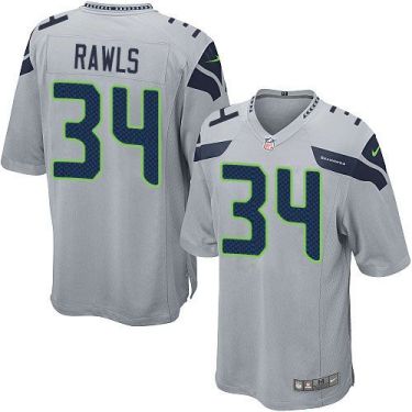 Youth Nike Seattle Seahawks #34 Thomas Rawls Grey Alternate Stitched NFL Elite Jersey