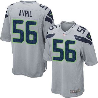 Youth Nike Seattle Seahawks #56 Cliff Avril Grey Alternate Stitched NFL Elite Jersey
