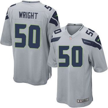 Youth Nike Seattle Seahawks #50 K.J. Wright Grey Alternate Stitched NFL Elite Jersey