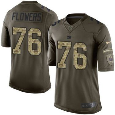 Youth Nike New York Giants #76 Ereck Flowers Green Stitched NFL Limited Salute To Service Jersey