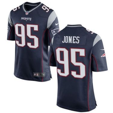 Youth Nike New England Patriots #95 Chandler Jones Navy Blue Team Color Stitched NFL New Elite Jersey