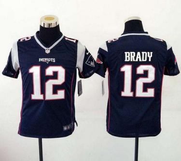 Youth Nike New England Patriots #12 Tom Brady Navy Blue Team Color Stitched NFL New Elite Jersey