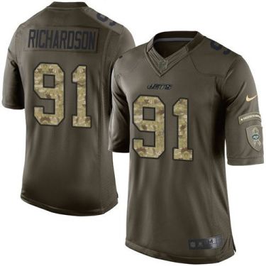 Youth Nike New York Jets #91 Sheldon Richardson Green Stitched NFL Limited Salute To Service Jersey