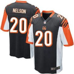 Youth Nike Cincinnati Bengals #20 Reggie Nelson Black Team Color Stitched NFL Elite Jersey