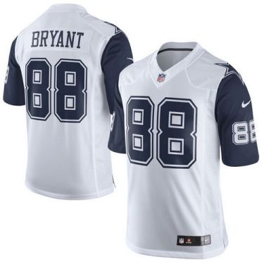 Youth Nike Dallas Cowboys #88 Dez Bryant White Stitched NFL Elite Rush Jersey