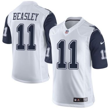 Youth Nike Dallas Cowboys #11 Cole Beasley White Stitched NFL Elite Rush Jersey