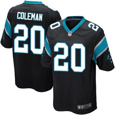 Youth Nike Carolina Panthers #20 Kurt Coleman Black Team Color Stitched NFL Elite Jersey