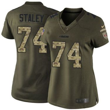 Women Nike San Francisco 49ers #74 Joe Staley Green Stitched NFL Limited Salute to Service Jersey