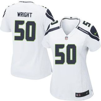 Women Nike Seattle Seahawks #50 K.J. Wright White Stitched NFL Elite Jersey