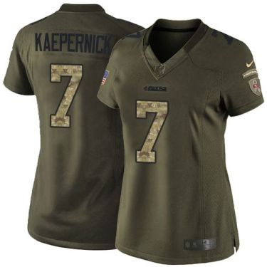 Women Nike San Francisco 49ers #7 Colin Kaepernick Green Stitched NFL Limited Salute To Service Jersey