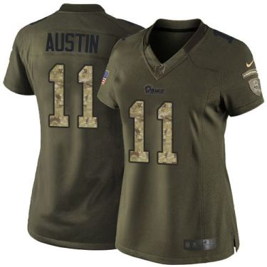 Women Nike St Louis Rams #11 Tavon Austin Green Stitched NFL Limited Salute To Service Jersey