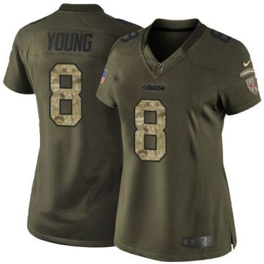 Women Nike San Francisco 49ers #8 Steve Young Green Stitched NFL Limited Salute To Service Jersey
