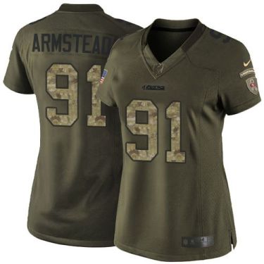 Women Nike San Francisco 49ers #91 Arik Armstead Green Stitched NFL Limited Salute To Service Jersey