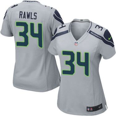 Women Nike Seattle Seahawks #34 Thomas Rawls Grey Alternate Stitched NFL Elite Jersey