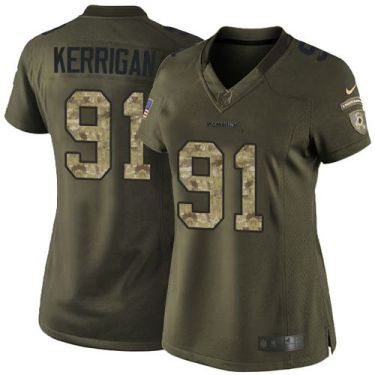 Women Nike Washington Redskins #91 Ryan Kerrigan Green Stitched NFL Limited Salute To Service Jersey