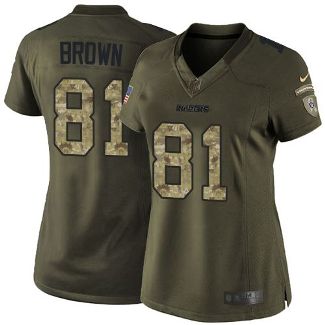 Women Nike Oakland Raiders #81 Tim Brown Green Stitched NFL Limited Salute To Service Jersey