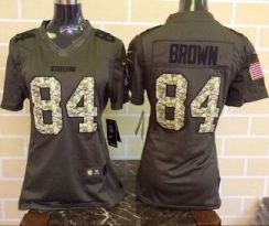 Women Nike Pittsburgh Steelers #84 Antonio Brown Green Stitched NFL Limited Salute To Service Jersey