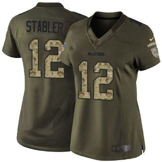 Women Nike Oakland Raiders #12 Kenny Stabler Green Stitched NFL Limited Salute To Service Jersey