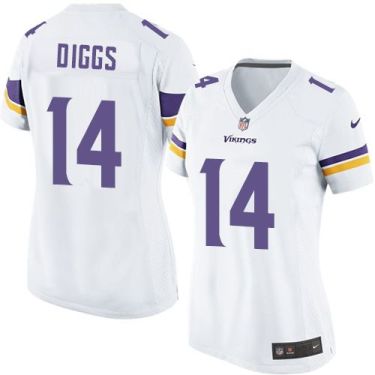 Women Nike Minnesota Vikings #14 Stefon Diggs White Stitched NFL Elite Jersey