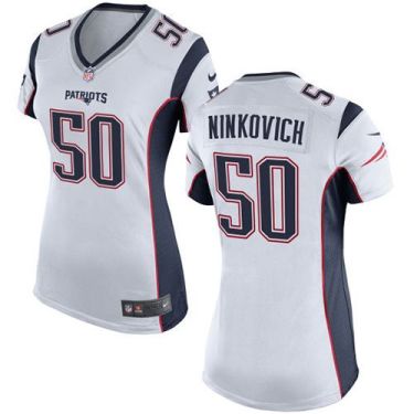Women Nike New England Patriots #50 Rob Ninkovich White Stitched NFL New Elite Jersey